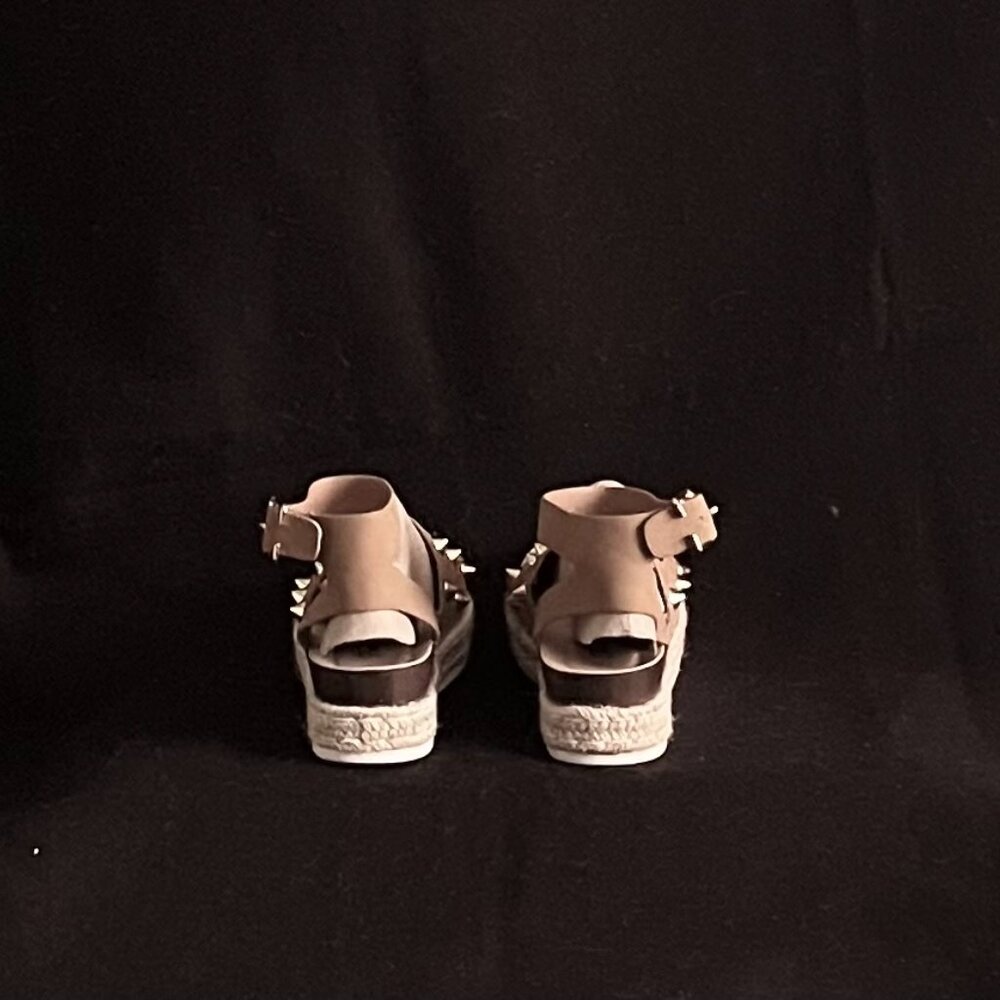 Forever Tan Gold-Tone ‘Studded’ Ankle Strap Sandals - Picture 6 of 9